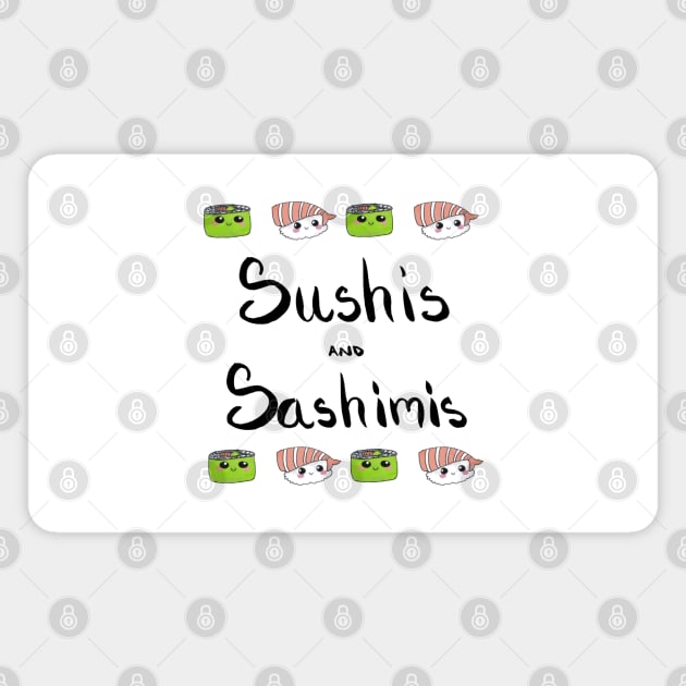 Sushis and Sashimis Magnet by artdamnit